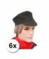 6 boeren petten zwart